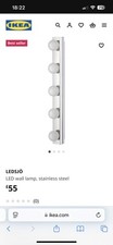 IKEA LEDSJÖ LED wall lamp stainless steel