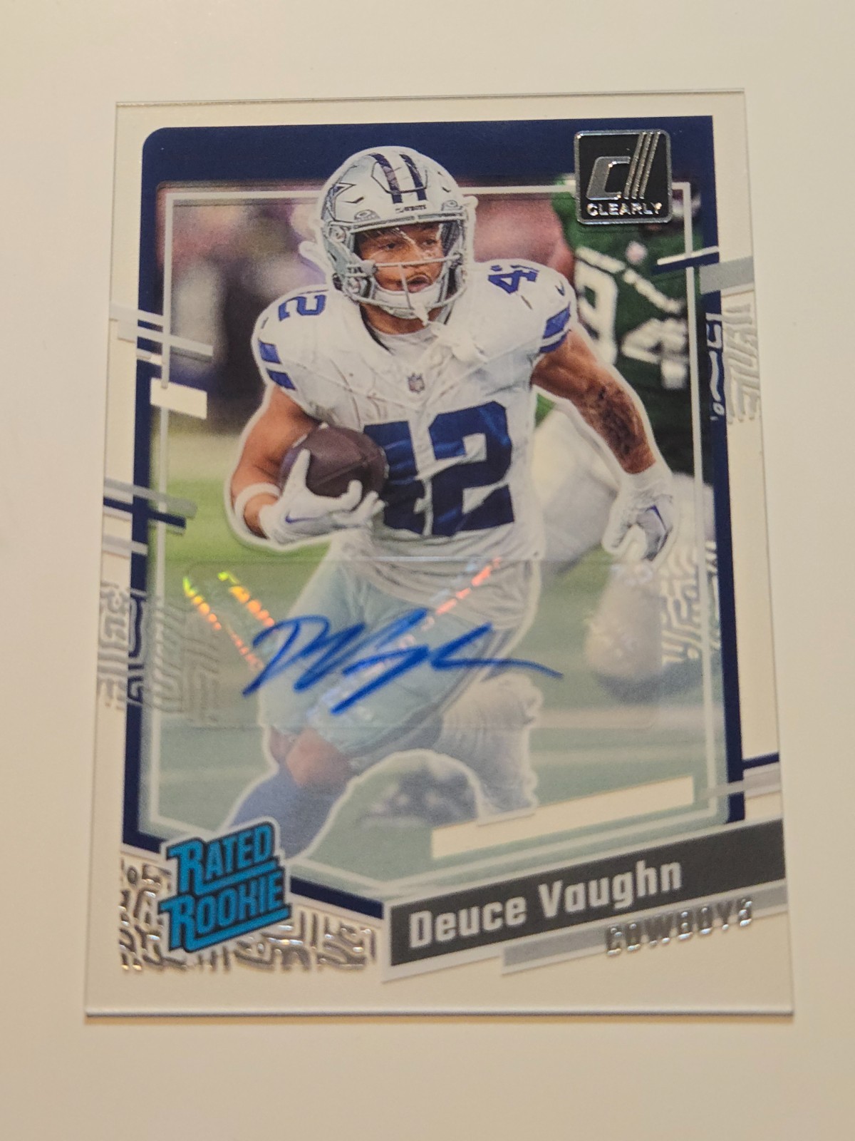 2023 Panini Clearly Donruss - Deuce Vaughn #58 Autographs (AU, RC)