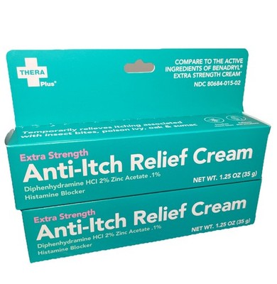 Lot Of 2 Thera Plus Anti-Itch Relief Cream Extra Strength 1.25oz New