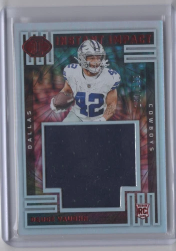 2023 Panini Illusions Deuce Vaughn Red /199 Instant Impact Rookie MEM RC