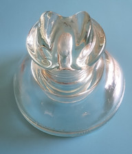 VINTAGE KIMBLE - 830 Clear Glass Insulator 10-56 Made in USA 5-5/8" base x 4.5"