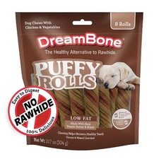Easy-to-Digest Rawhide-Free Dog Chews with Real Peanut Butter and Bison 8 Count