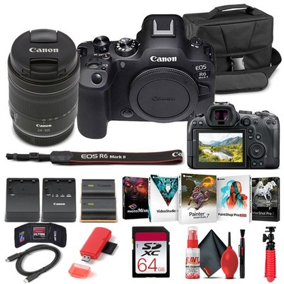 Canon EOS R6 Mark II Mirrorless Camera w/ 24-105mm f/4-7.1 Lens + 64GB Card