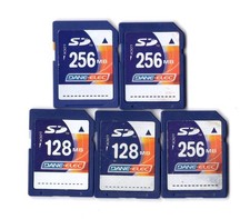 Lot Of 5x Dane-Elec 128MB / 256MB MEGABYTE SD Camera Memory Cards