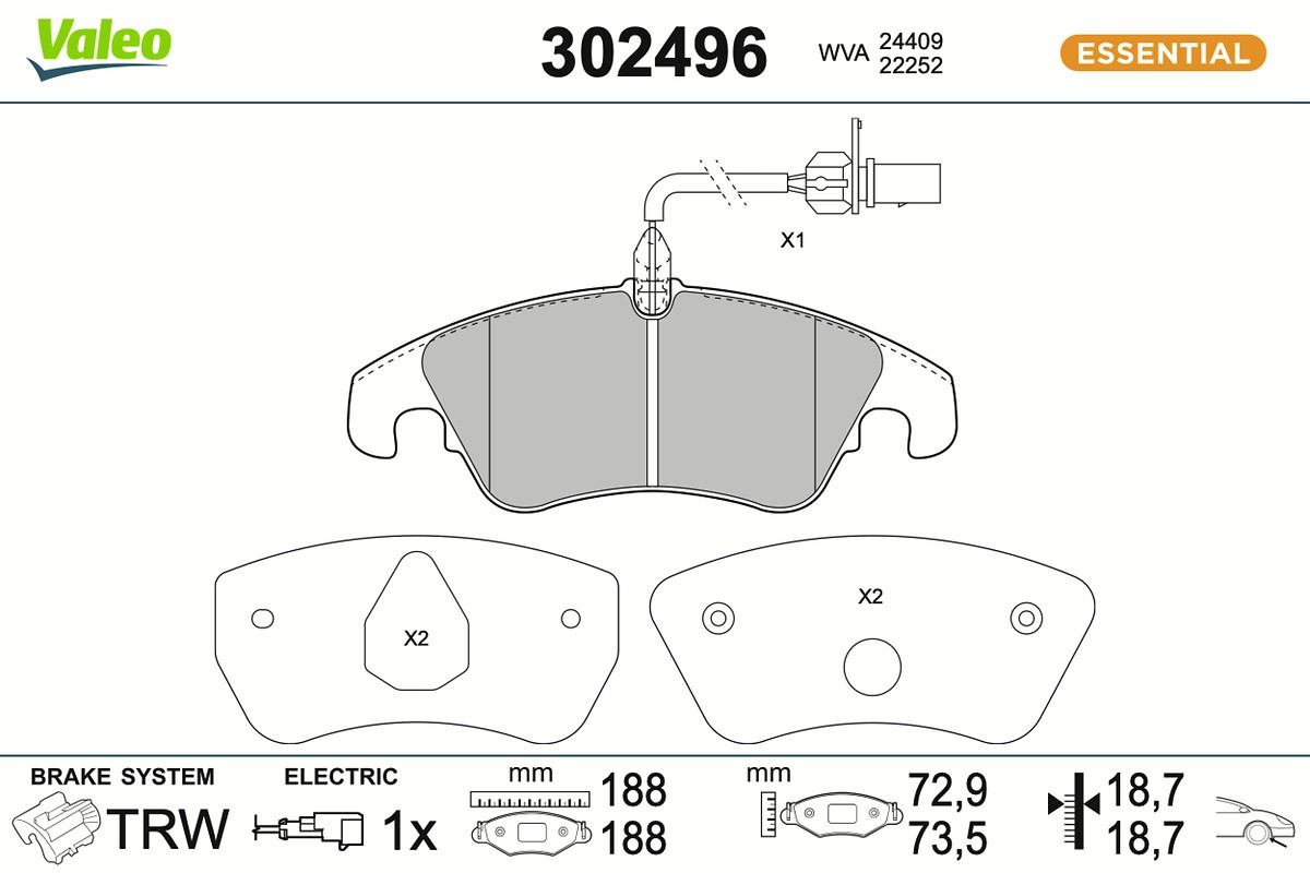 Fits VALEO 302496 HAM PADS. FIRST   ⭐UK Stock⭐