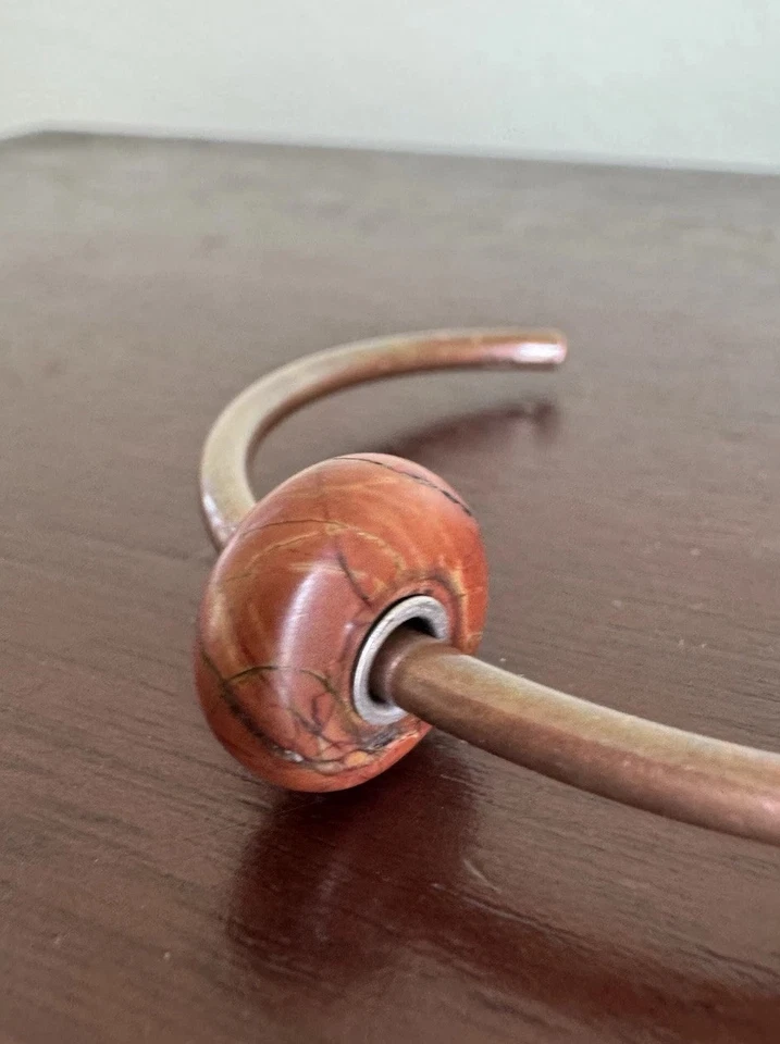 Trollbeads Limited Edition Picasso Jasper Retired Red Brown, Black Crazing - Image 4 of 4