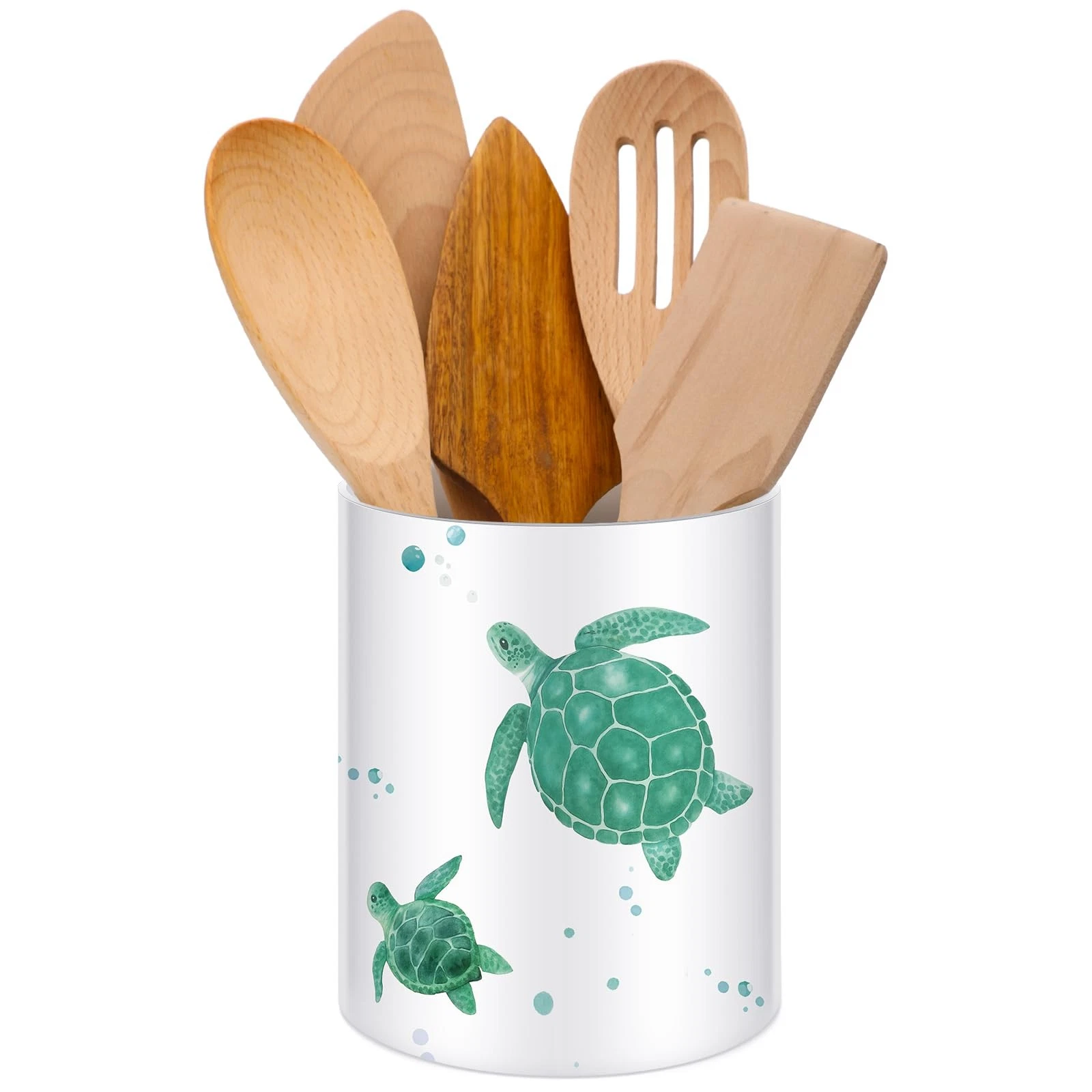 Coastal Utensil Holder for Kitchen Sea Turtle Utensil Holder Summer Kitchen D...