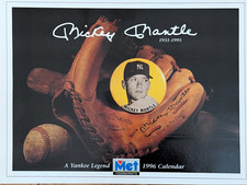 MICKEY MANTLE New York Yankees RARE VINTAGE 1996 MET Foodmarkets Calendar MLB