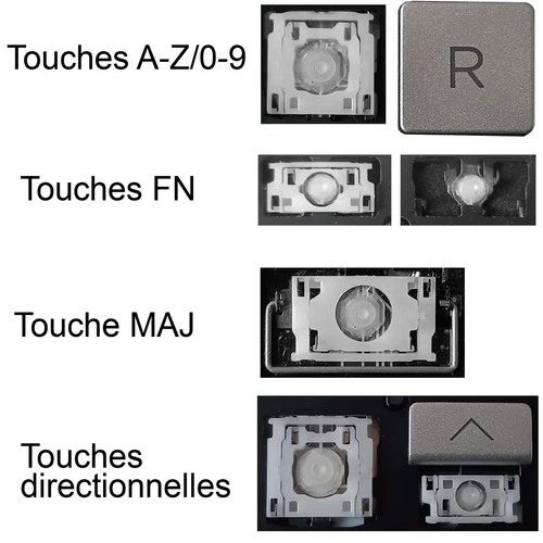 Touche de Clavier Argenté FR pour HP ENVY X360 15-ED 15-EE 15-AG 17-CH 17-CG