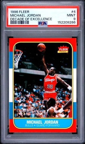1996 FLEER DECADE OF EXCELLENCE #4 MICHAEL JORDAN PSA 9
