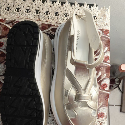Ragazza Women's Silver Metallic Flat Sandals Buckle Faux Silk Upper Size 11