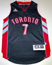 NBA Vintage Toronto Raptors Kyle Lowry #7 Sewn Jersey Youth Small Black Adidas