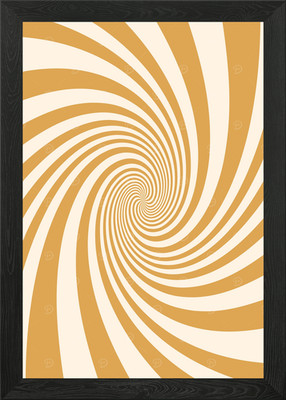 Hypnotic Swirl Pattern in Gold and  Framed Wall Art Poster Canvas Print Picture