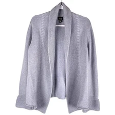 Eileen Fisher Purple Angora Rabbit Hair Bell Sleeve Cardigan Sweater Size Medium