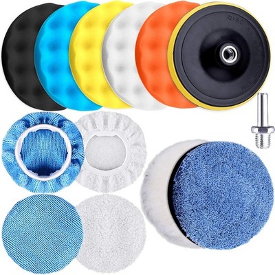 Kit 13PCS Almohadillas de Pulido 3'' Espuma Pulido y Encerado para Coche