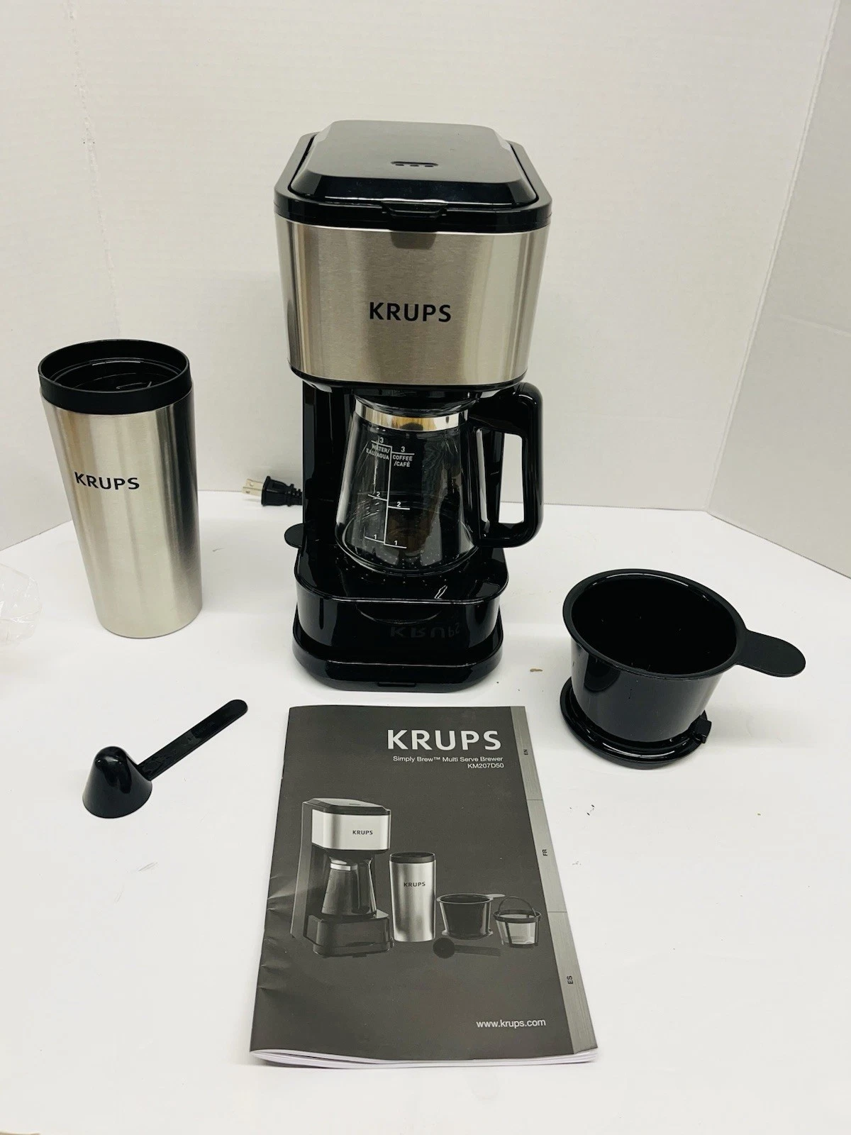 KRUPS SIMPLY BREW COFFEE MAKER - MULTI-SERVE 4-IN-1 WITH STAINLESS STEEL TRAVEL