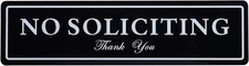 Kichwit No Soliciting Sign with Magnets on The Back, 8.7 x 2.3 Inches, Black