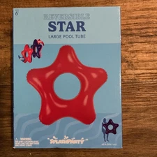 Splashparty Reversible Star Large Pool Float Ages 6+ Blue/Red 42”