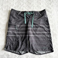 Patagonia Boardshorts Swim Trunks Mens 30 Gray Planing 19  Drawstring Surf Beach