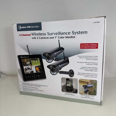 Bunker Hill Security 62368 Wireless Surveillance System 2 Camera + Monitor NEW