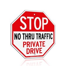 Faittoo Private Drive Sign - 12x12 Inch Reflective Aluminum Sign, Weather/Fade