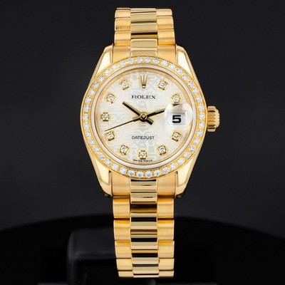 Rolex Lady-Datejust 26, 179138, Yellow Gold, Silver Jubilee Diamond Dial, Pre...