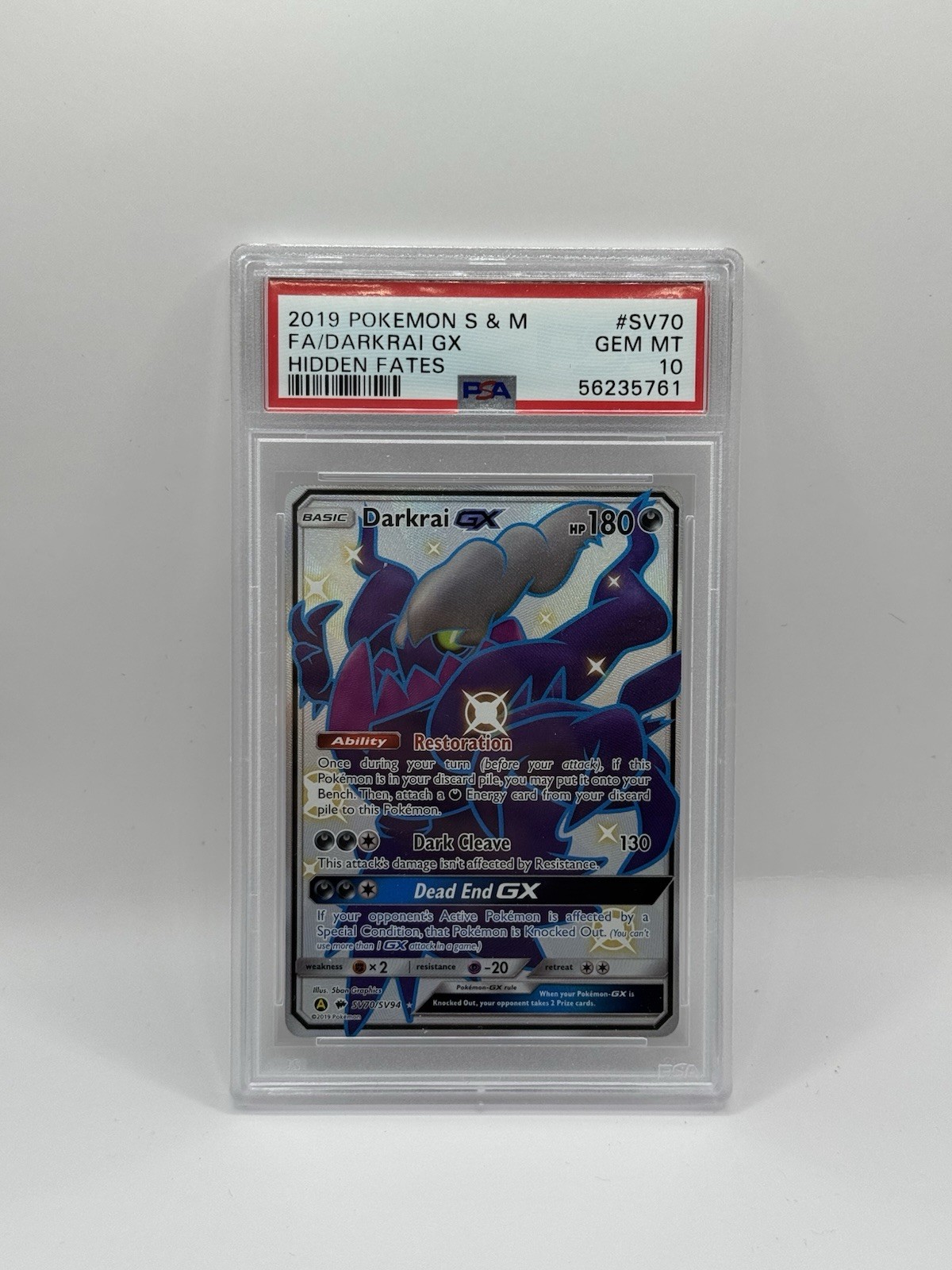 Darkrai GX 2019 Sun & Moon: Hidden Fates #SV70/SV94 Shiny Rare (Full Art)  Price Guide - Sports Card Investor