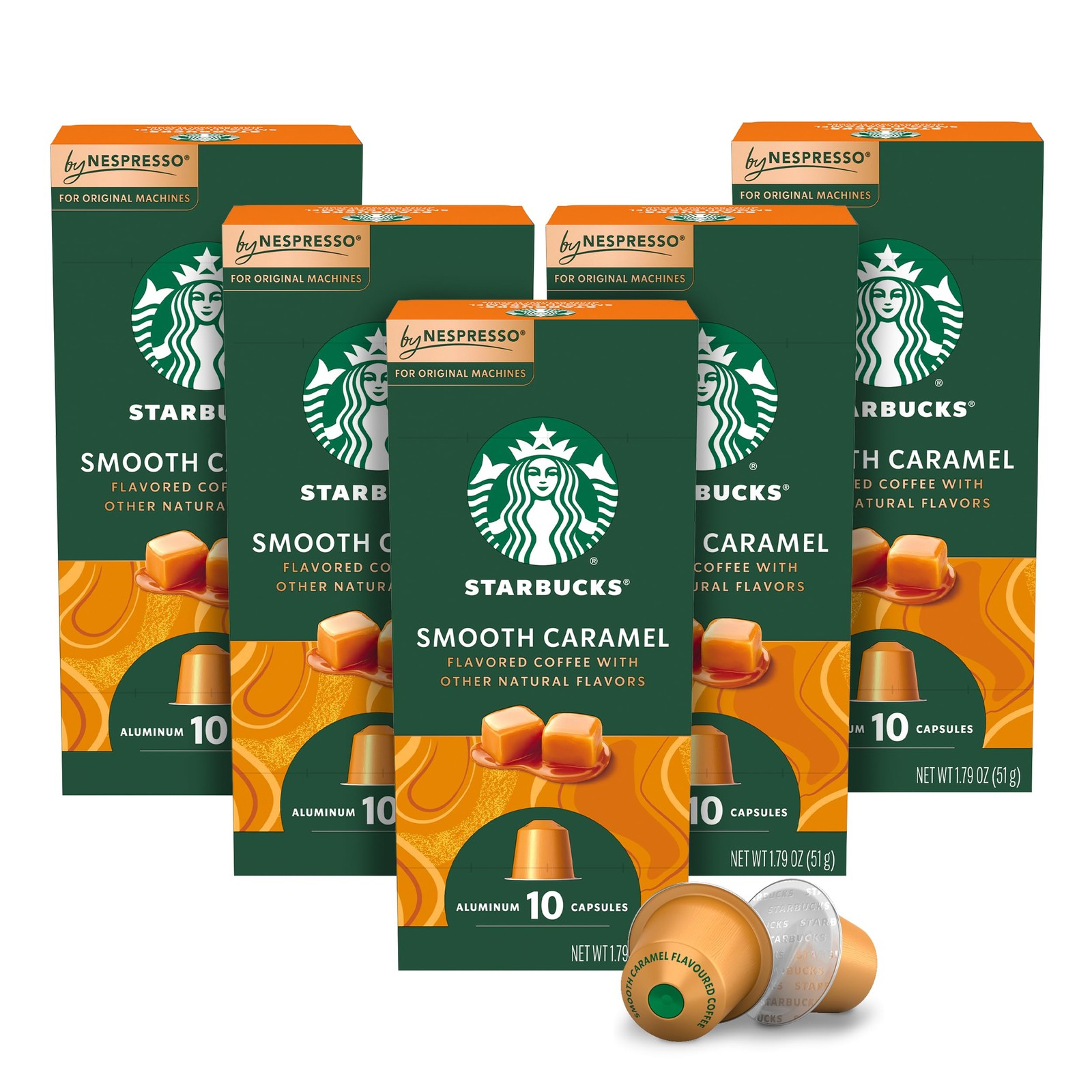 Starbucks by Nespresso Original Line Caramel Flavored Coffee 50-count Espress...