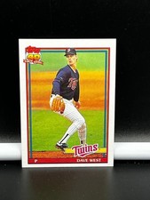 1991 Topps Baseball Trading Card Twins Dave West #578