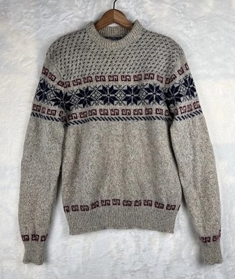 Vintage Fair Isle Mens Sweater Sz Small Wool Pullover 80s 90s Made Hong Kong Y2K