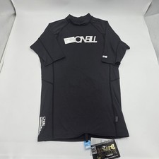 NWT O'NEILL MENS RASH VEST TOP SKINS BLACK UPF50 SUN PROTECTION GUARD T SHIRT