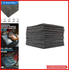 Microfiber Cleaning Cloths 12 Pack 12x12 Inch Grey 300 GSM Lint Free Absorbent