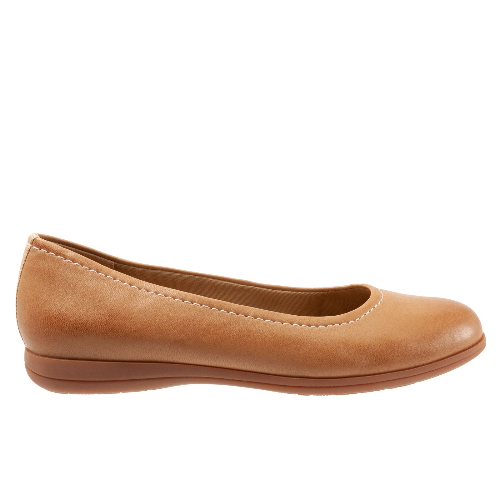 Trotters Darcey T1904-253 Womens Brown Wide Leather Ballet Flats Shoes 6