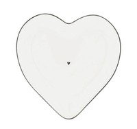 Bastion Collections - Kuchenteller Keramik 18Cm Herzform Weiß Li/Heart Pl 002 Bl