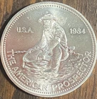 1984 ENGELHARD AMERICAN PROSPECTOR 1 TROY OZ .999 FINE SILVER ROUND w/ Capsule