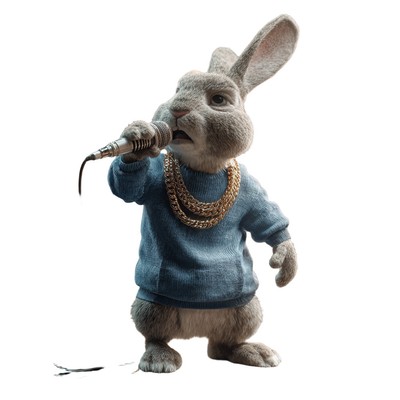 Rapping Rabbit Performer Vinyl Car Decal Sticker – Waterproof & UV ...