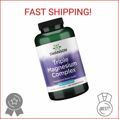 Swanson Triple Magnesium Complex Bone, Nerve, and Muscle Support Supplement for