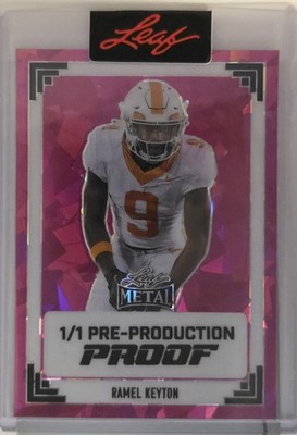 2024 Leaf Metal Football Pre Production Proof Ramel Keyton Pink Ice 1/1