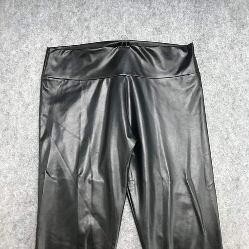 Black Faux Leather High Waist Stretch Party Club Skinny Leg Womens Size XXL - Picture 3 of 12
