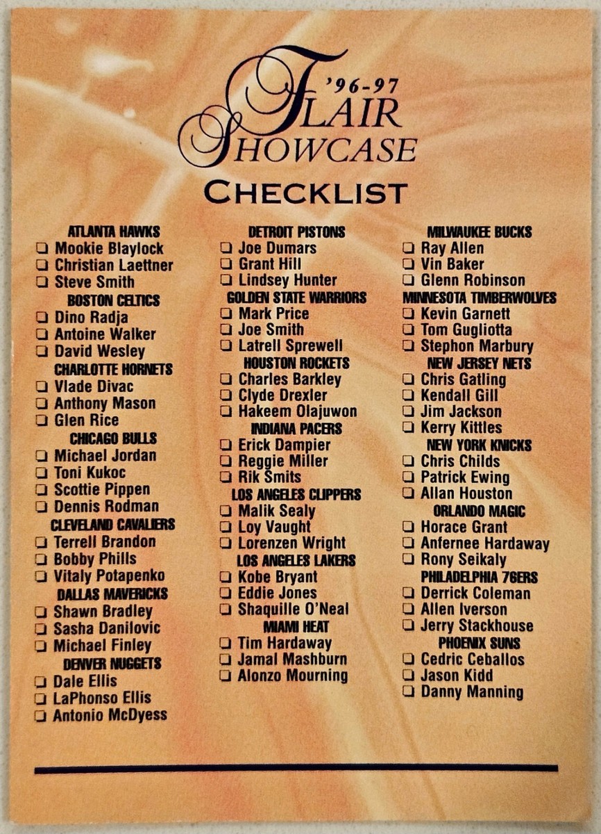 1996-97 Flair Showcase Basketball Row 0 - Pick Your Card - | eBay