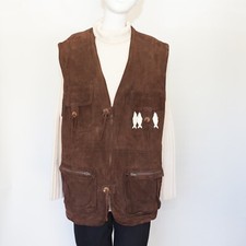Livinston Williams Brown Suede Outdoor Women's Vest. Sz L Bust 38