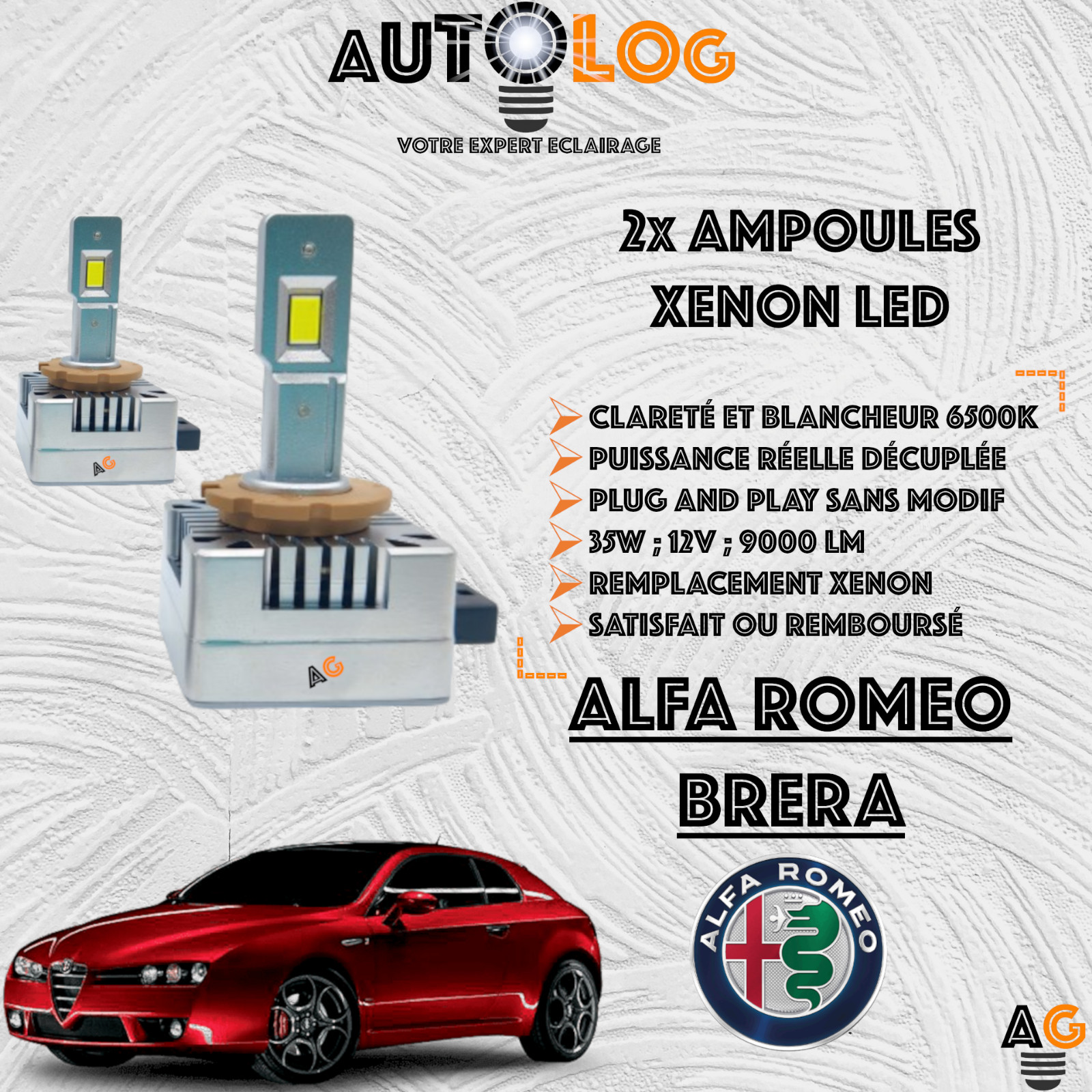 Kit ampoules Xenon LED Alfa Romeo Brera pour une conduite nocturne sereine en montagne