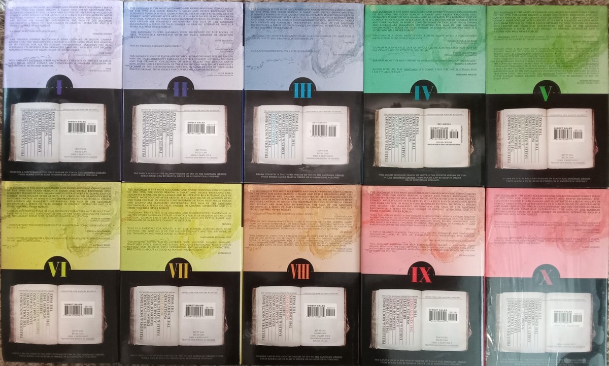 SANDMAN #1-10 COMPLETE RAINBOW HARDCOVER SET - Neil Gaiman