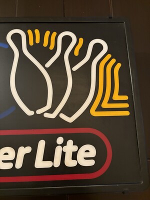 Vintage Miller Lite Beer Advertisement Bowling Ball Pin Lighted