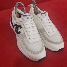 CHANEL/Cocomark/Low Top Sneakers/36/WHT/G37491 CC Logo Trainer Women Shoes White