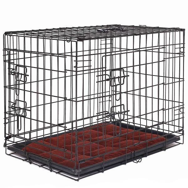 Dog Puppy Metal Folding Cage Crate with Mat Small 62 x 44cm
