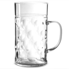 Plastic Beer Stein CA Lined at 2 Pints - Case of 24 - BPA Free Dimpled Beer Mug