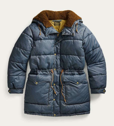 Manteau de veste parka alternatif Ralph Lauren RRL enduit bleu sergé neuf 1400 $ - Photo 1 sur 7