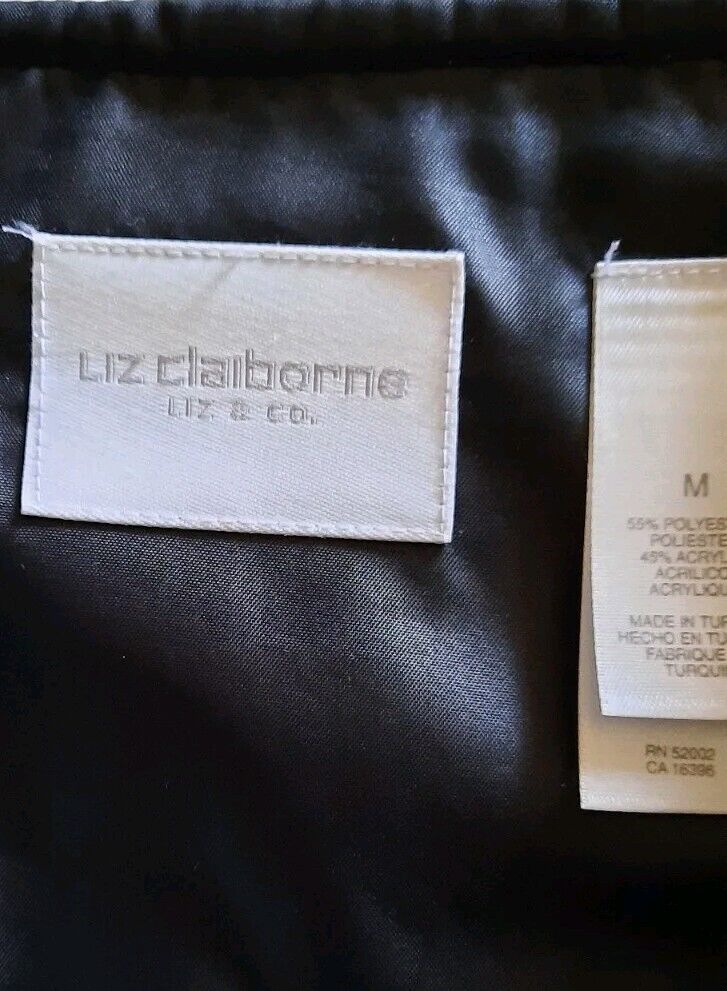 VTG Liz Claiborne Fleece Jacket Ladies M Gray, Bl… - image 5