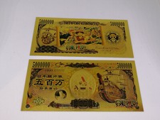 One Piece 5x glänzende Banknote Anime Manga inkl. Umschlag